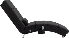 HOMCOM Fotel masujący, relaksacyjny, z funkcją leżenia i 8 punktami wibracyjnymi, 5 trybami, 56 x 168 x 84 cm, Czarny