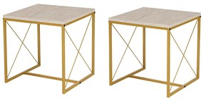 Stolik konferencyjny Defne Gold Travertine