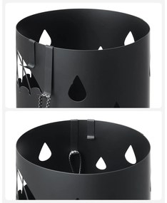 SongmicsHome Metalowy stojak na parasole ANABEL, 17x41 cm, czarna