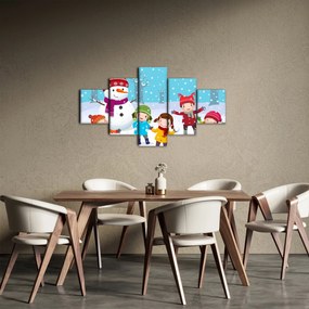 Obraz - Zimowe dziecięce zabawy (125x70 cm)
