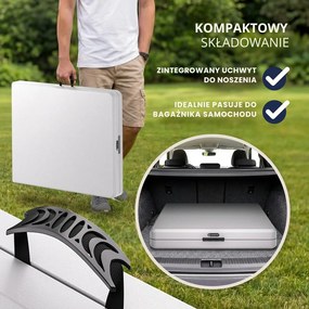 Bufetowy stół KAMIL składany, 76x183x74cm, biała Casaria