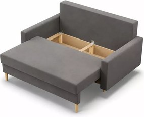 Sofa rozkładana Stivo 2-osobowa z pojemnikiem na pościel – nowoczesna, skandynawska, mała kanapa do salonu i pokoju