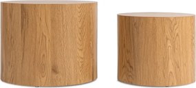Zestaw Stolików Kawowych LEILA 38 cm/48 cm Dąb Naturalny Skandynawski Loft