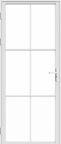 Blok drzwiowy odwracalny z aluminium i szkła hartowanego – W204 x S93 cm – Biały – SEROTO
