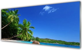 Panel Szklany do Kuchni Rajskie Wybrzeże Pod Palmami