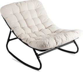 Fotel Bujany Ogrodowy AURORA na Płozach Beżowy Nowoczesny