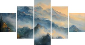 Obraz - Malowany górski krajobraz (125x70 cm)