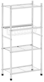 Regał łazienkowy w kolorze srebra z połyskiem 35x68 cm – Premier Housewares