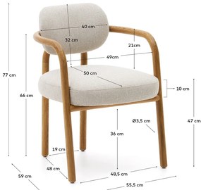 Brązowo-kremowe krzesło Melqui – Kave Home