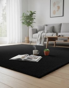 Puszysty Dywan Czarny Nowoczesny G6-T00