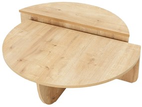 Zestaw 2 stolików kawowych - Naturalny jasny - ALOEVA