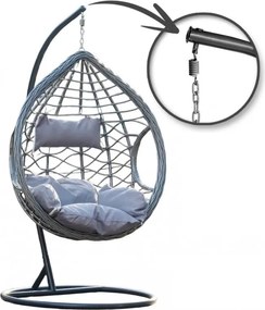 Szare wiszące krzesło NORVIA ze stojakiem