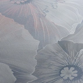 Obraz - Niebieskie kwiaty na ścianie (170x50 cm)