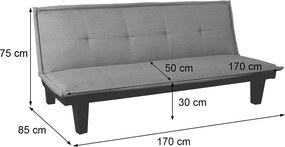 3-osobowa sofa MCW-C87, tekstylny, ciemnoszary