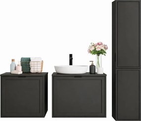 Zestaw podwieszanych mebli łazienkowych czarny groszek S0-B31