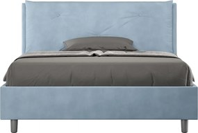 Łóżko bez stelaża tapicerowane 140x190 microfibra błękitny Appia Large