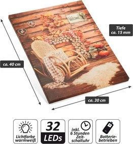 Obraz podświetlany - Fotel bujany, 2 diody LED, 30 x 40 cm