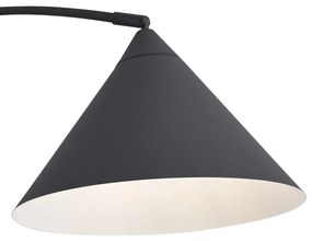 Lampa podłogowa w stylu Retro czarna z białym wnętrzem - Triangolo Retro Oswietlenie wewnetrzne