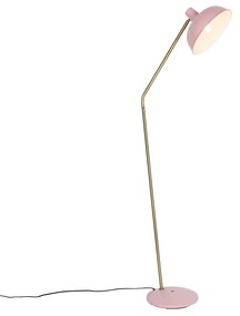 Lampa podłogowa w stylu Retro różowa z brązem - Milou Retro Oswietlenie wewnetrzne