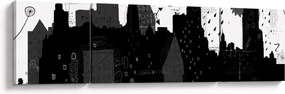 Obraz - Miasto z napisami i wzorami (170x50 cm)