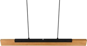 Lampa wisząca LED w kolorze matowej czerni z drewnianym kloszem Kerala – Trio