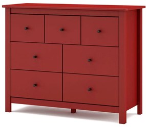 Czerwona niska komoda z drewna sosnowego 110x80 cm Misti – Marckeric