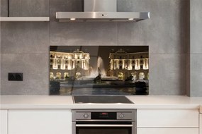 Szkło do Kuchni na Ścianę Rzymska Fontanna pod Nocnym Niebem