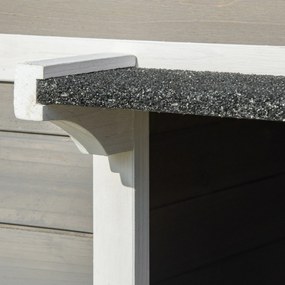 Pawhut® domek dla kotów małych zwierząt budka z tarasem i balkonem drewno jodłowe 115 x 66,5 x 74,7 cm