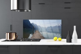 Panel Szklany Drewniane Molo nad Jeziorem