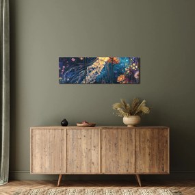 Obraz - Magiczna meduza (z zegarem) (90x30 cm)