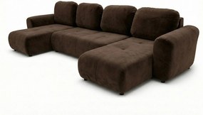 Stylowy narożnik rozkładany BINGO U L 315x146 cm w tkaninie KRONOS 6 brązowej