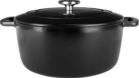 Emaliowany garnek żeliwny COSY & TRENDY FONTESTIC Ø24 cm 4,6 L na wszystkie rodzaje kuchenek, indukcja, czarny z pokrywką z kroplami