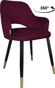 Krzesło Milano tkanina Welur noga metalowa : Kolor nogi - Czano-złota stożek, Kolor tkaniny - VELVET - MG02, Typ siedziska - Siedzisko obrotowe 360°