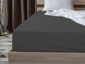 PrzytulneMieszkanie.pl Jersey prześcieradło HIGHFIT ciemnoszare 90 x 200 cm