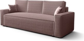 BEDANTE Sofa AMBRO Poso 27 z funkcją spania, pudrowy róż, sofa z pojemnikiem, skrzynia na pościel, kanapa do salonu, kanapa, sofa, sofa z funkcją spania