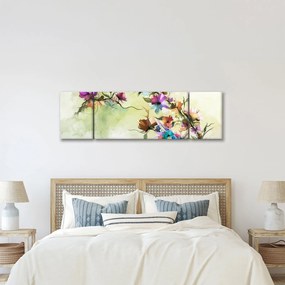 Obraz - malowidło pnącej się kwiaty (170x50 cm)