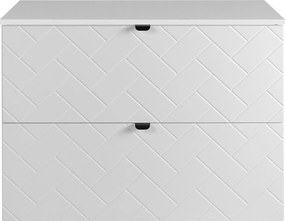 Meble łazienkowe, Biały Mat, 80 x 57 x 46 cm, uchwyty czarne