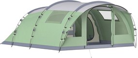 Outsunny Namiot tunelowy 4-osobowy, namiot rodzinny z 2 sypialniami, przedsionek, 4 okna, podłoga, wysokość stojąca, 3000 mm słupa wody | Aosom PL