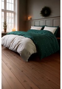 Beżowa pościel jednoosobowa z perkalu bawełnianego 140x200 cm Christmas Fable – JUNA