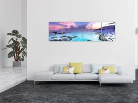 Obraz - Błękitna laguna na Islandii (170x50 cm)