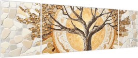 Obraz – Złote drzewo życia w mozaice (170x50 cm)