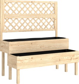 Outsunny Podwyższone grządki z kratką, 2-poziomowe skrzynki na kwiaty, drewno, 108 x 62 x 120 cm | Aosom PL