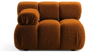 Pomarańczowy moduł sofy z materiału bouclé (lewostronny) Bellis – Micadoni Home