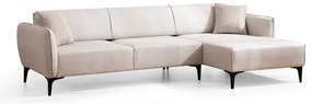 Biała sofa narożna Belissimo, prawy narożnik – Balcab Home