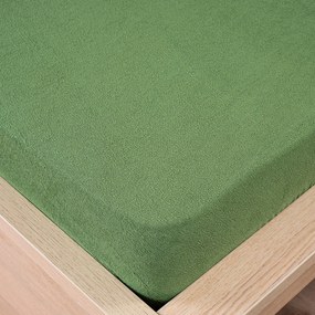 4Home prześcieradło frotte zielony oliwkowy, 180 x 200 cm