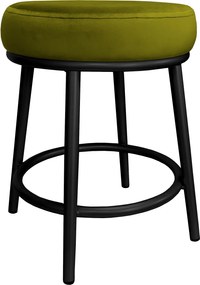 Taboret Ben tkanina Welur stelaż metalowy STOŁEK LOFT : Kolor Stelaża - Czarny , Kolor tkaniny - VELVET - BL75, Typ tkaniny - Velvet