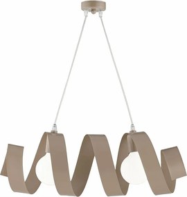 Helix - Lampa wisząca z matowego, gołębiego szarego lakierowanego żelaza z regulowanym kablem elektrycznym, 2 światła, dł. 54 x 20 cali - BL141-2-TO