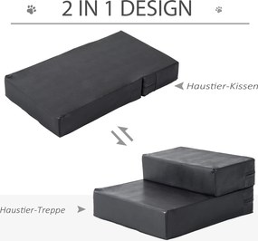 PawHut Schody dla zwierząt Składane schodki dla psa kota Mata antypoślizgowa czarna 45x39x20cm | Aosom PL