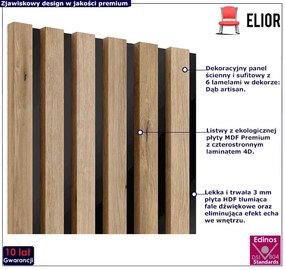 Akustyczne panele lamelowe 2 szt. dąb artisan G8-R11