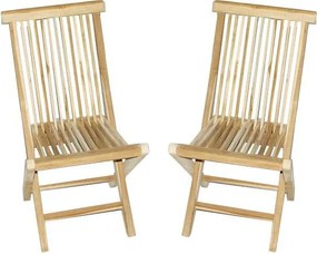 Składane krzesła DIVERO z drewna tekowego 2 szt.